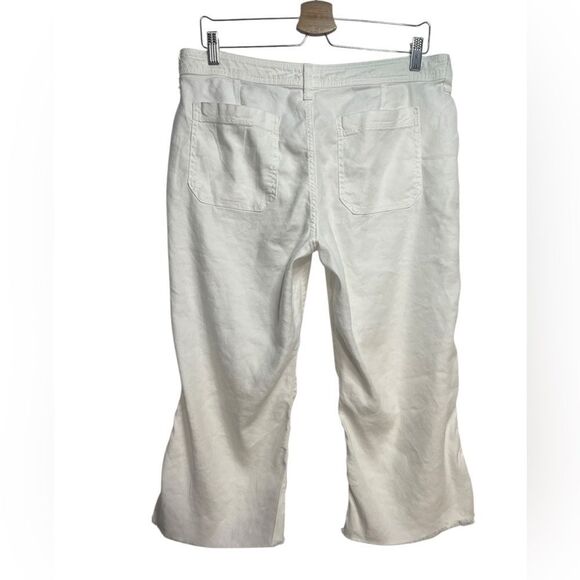 NYDJ White Cropped Raw Hem Trousers Size 12 - Picture 2 of 6